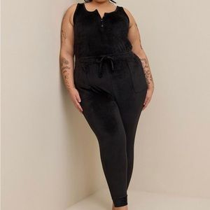 VGC torrid velvet jumpsuit with tie waist